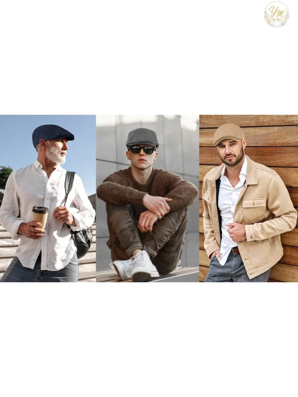 4 Pack Newsboy Cap Men Stretch Fit Cotton Cabbie Hat Breathable Outdoor